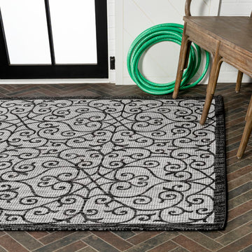Madrid Vintage Filigree Textured Weave Indoor/outdoor Area Rug